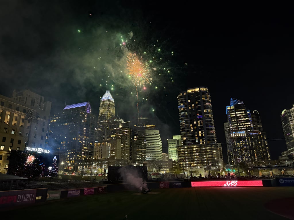 Fireworks at Light the Knights in Uptown Charlotte